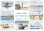 Preview: Postkarte DIN-A6 Aquarell Maritim Kunst Druck Kunstdruck Nordsee Strandkorb Leuchtturm Insel Norderney Meer Strand Dünen